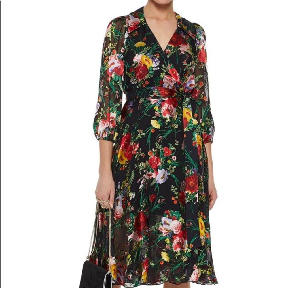 Alice + Olivia Abbey floral wrap dress NWT Size 0